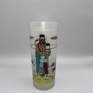 Knox Oil Famous Oklahoma Indians‎ Frosted Glass